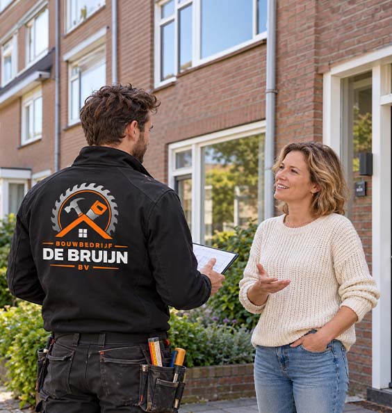 Bouwbedrijf de bruijn in gesprek met klant